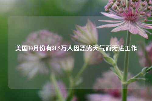 美国10月份有51.2万人因恶劣天气而无法工作