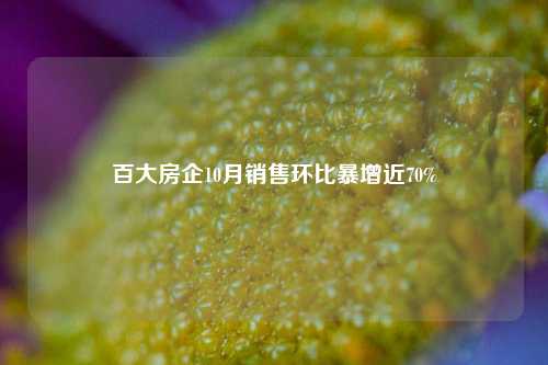 百大房企10月销售环比暴增近70%