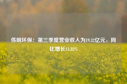 伟明环保：第三季度营业收入为19.32亿元，同比增长11.82%