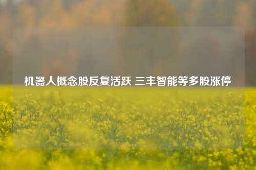 机器人概念股反复活跃 三丰智能等多股涨停