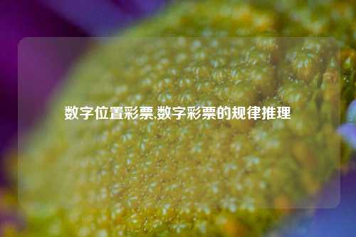 数字位置彩票,数字彩票的规律推理