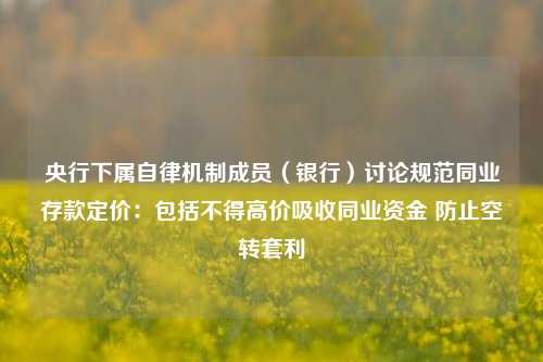 央行下属自律机制成员（银行）讨论规范同业存款定价：包括不得高价吸收同业资金 防止空转套利