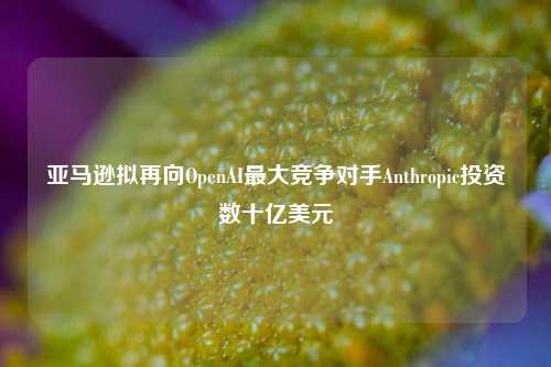 亚马逊拟再向OpenAI最大竞争对手Anthropic投资数十亿美元