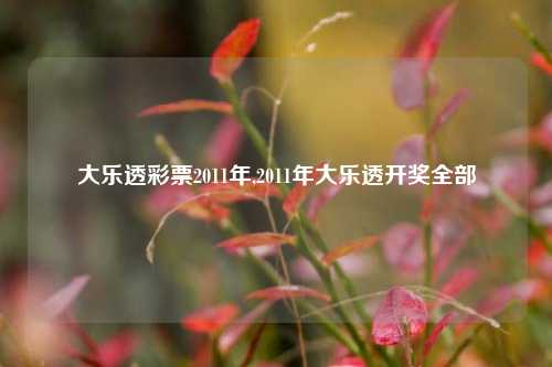 大乐透彩票2011年,2011年大乐透开奖全部