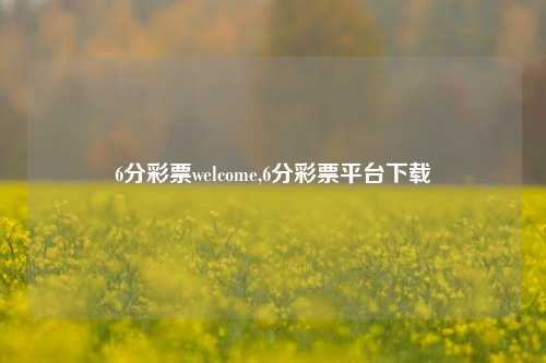 6分彩票welcome,6分彩票平台下载