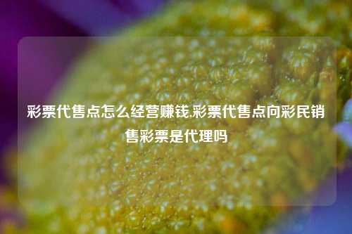 彩票代售点怎么经营赚钱,彩票代售点向彩民销售彩票是代理吗