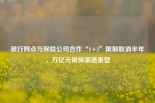 银行网点与保险公司合作“1+3”限制取消半年，万亿元银保渠道重塑