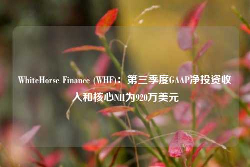 WhiteHorse Finance (WHF)：第三季度GAAP净投资收入和核心NII为920万美元