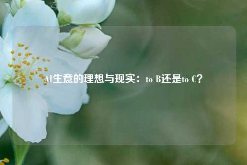 AI生意的理想与现实：to B还是to C？