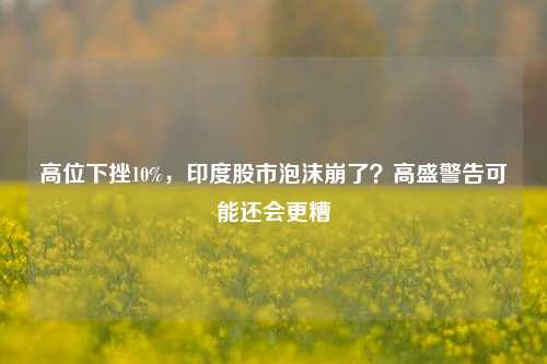 高位下挫10%，印度股市泡沫崩了？高盛警告可能还会更糟