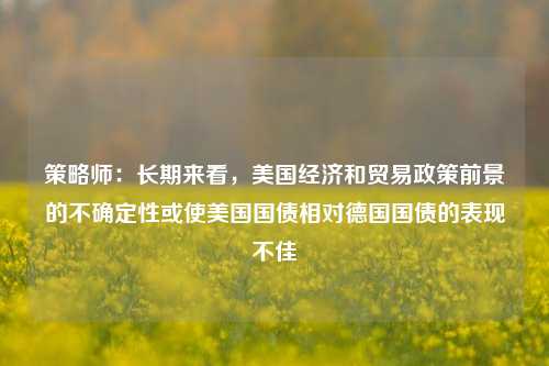 策略师：长期来看，美国经济和贸易政策前景的不确定性或使美国国债相对德国国债的表现不佳