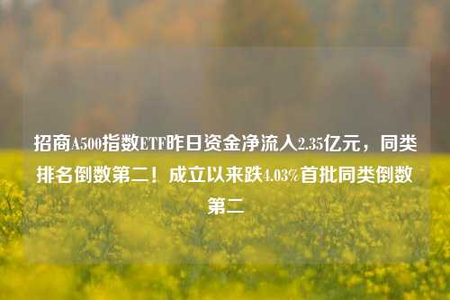 招商A500指数ETF昨日资金净流入2.35亿元，同类排名倒数第二！成立以来跌4.03%首批同类倒数第二