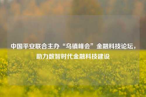 中国平安联合主办“乌镇峰会”金融科技论坛，助力数智时代金融科技建设