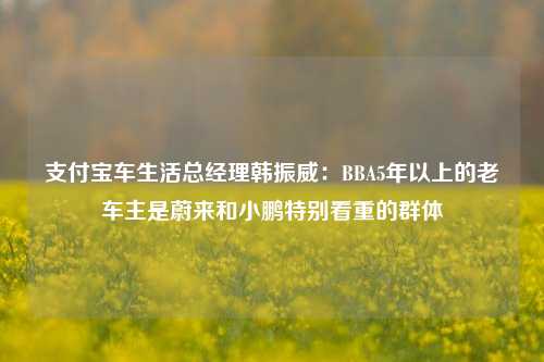 支付宝车生活总经理韩振威：BBA5年以上的老车主是蔚来和小鹏特别看重的群体