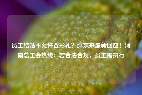 员工结婚不允许要彩礼？胖东来最新回应！河南总工会热线：若合法合规，员工需执行