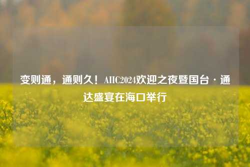 变则通，通则久！AIIC2024欢迎之夜暨国台·通达盛宴在海口举行