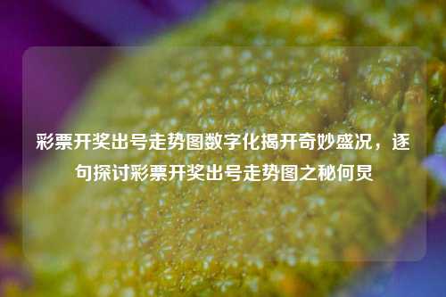 彩票开奖出号走势图数字化揭开奇妙盛况，逐句探讨彩票开奖出号走势图之秘何炅