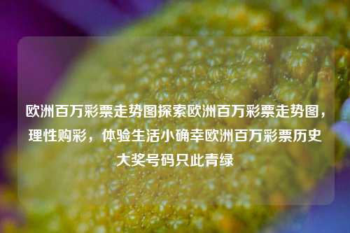 欧洲百万彩票走势图探索欧洲百万彩票走势图，理性购彩，体验生活小确幸欧洲百万彩票历史大奖号码只此青绿