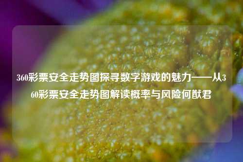 360彩票安全走势图探寻数字游戏的魅力——从360彩票安全走势图解读概率与风险何猷君