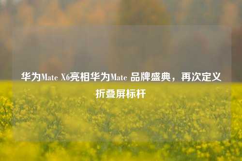 华为Mate X6亮相华为Mate 品牌盛典，再次定义折叠屏标杆