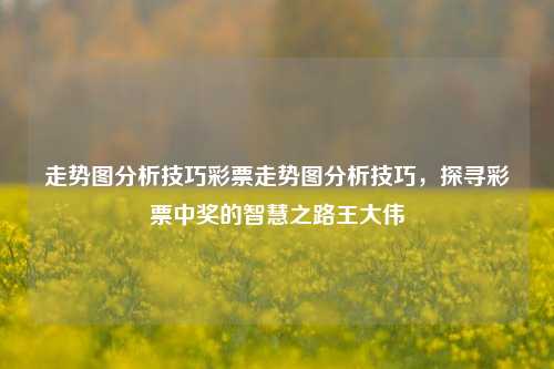 走势图分析技巧彩票走势图分析技巧，探寻彩票中奖的智慧之路王大伟