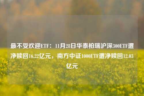 最不受欢迎ETF：11月28日华泰柏瑞沪深300ETF遭净赎回16.22亿元，南方中证1000ETF遭净赎回12.03亿元