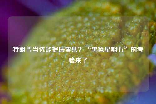 特朗普当选能提振零售？“黑色星期五”的考验来了