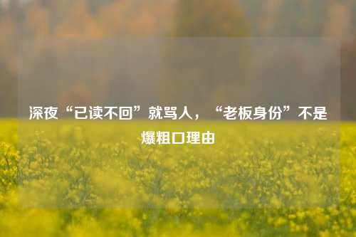 深夜“已读不回”就骂人，“老板身份”不是爆粗口理由