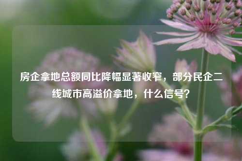 房企拿地总额同比降幅显著收窄，部分民企二线城市高溢价拿地，什么信号？