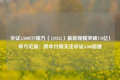 中证A500ETF南方（159352）最新规模突破170亿！申万宏源：跨年行情关注中证A500指数