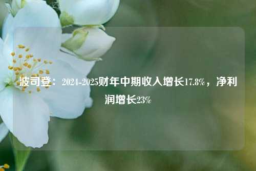 波司登：2024-2025财年中期收入增长17.8%，净利润增长23%