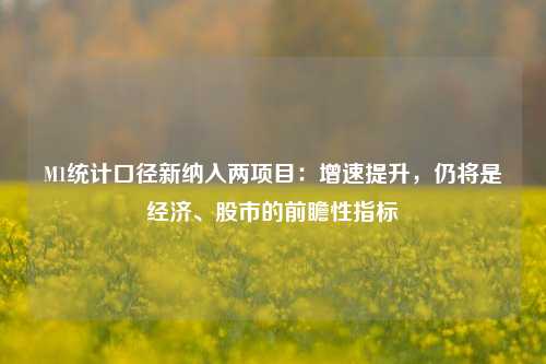 M1统计口径新纳入两项目：增速提升，仍将是经济、股市的前瞻性指标