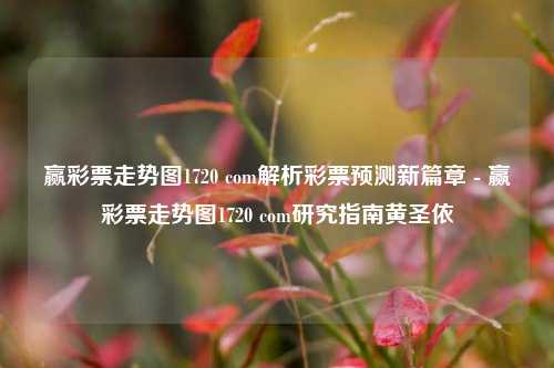 赢彩票走势图1720 com解析彩票预测新篇章 - 赢彩票走势图1720 com研究指南黄圣依