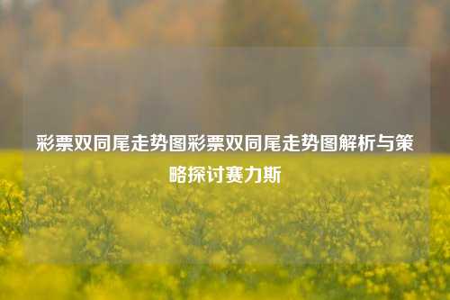 彩票双同尾走势图彩票双同尾走势图解析与策略探讨赛力斯