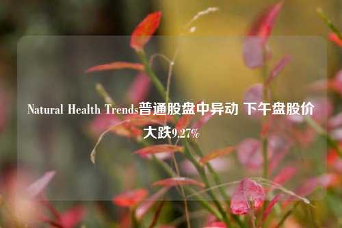 Natural Health Trends普通股盘中异动 下午盘股价大跌9.27%