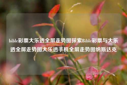 bible彩票大乐透全屏走势图探索Bible彩票与大乐透全屏走势图大乐透手机全屏走势图纳斯达克