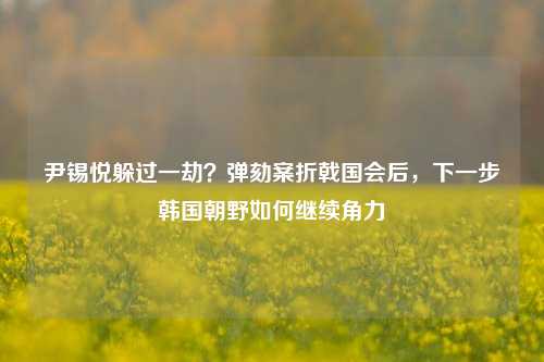 尹锡悦躲过一劫？弹劾案折戟国会后，下一步韩国朝野如何继续角力