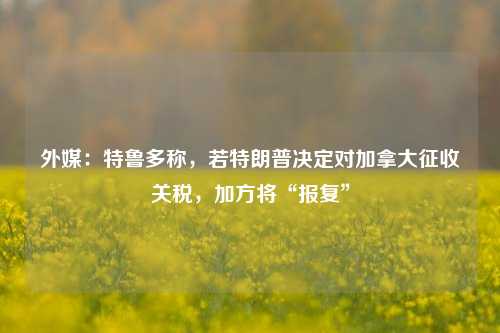 外媒：特鲁多称，若特朗普决定对加拿大征收关税，加方将“报复”