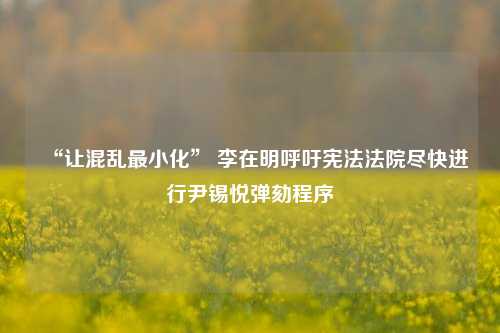 “让混乱最小化” 李在明呼吁宪法法院尽快进行尹锡悦弹劾程序