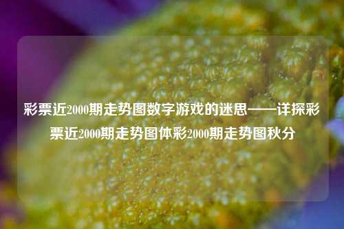 彩票近2000期走势图数字游戏的迷思——详探彩票近2000期走势图体彩2000期走势图秋分